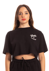 T-shirt cropped nera Gaelle Paris