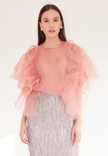 Top in tulle rosa HaveOne