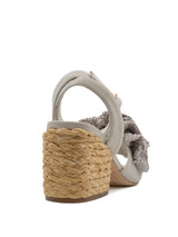 Sandali Paloma Barceló Teressa in Camoscio Off-White – Sandalo Alto con Plateau e Tacco Scultoreo