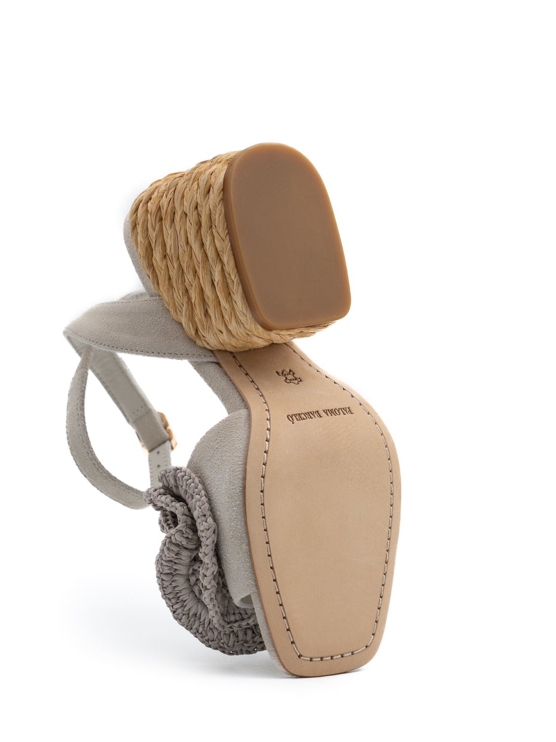 Sandali Paloma Barceló Teressa in Camoscio Off-White – Sandalo Alto con Plateau e Tacco Scultoreo