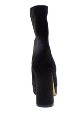 Tronchetto nero gambale stretch Emanuelle Vee