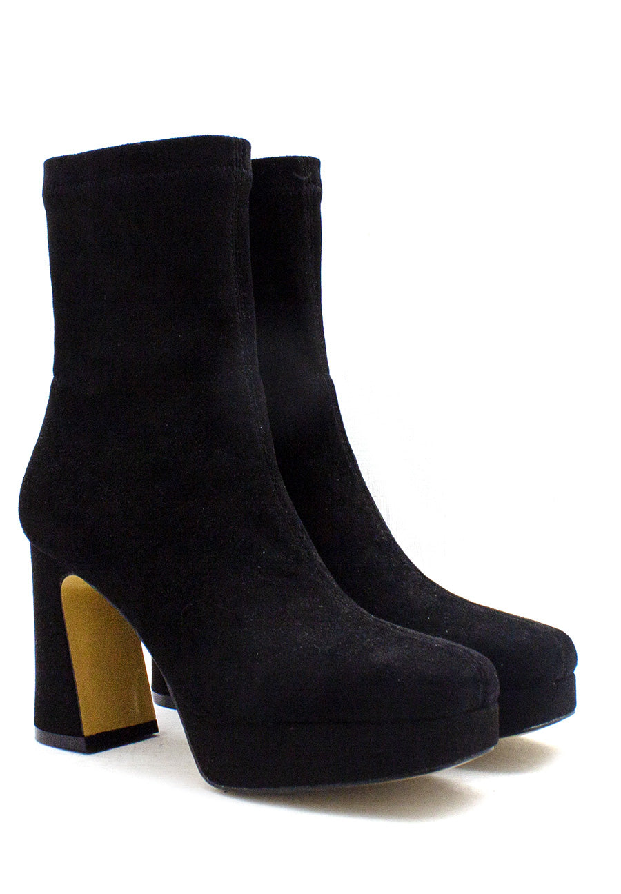 Tronchetto nero gambale stretch Emanuelle Vee