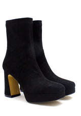 Tronchetto nero gambale stretch Emanuelle Vee