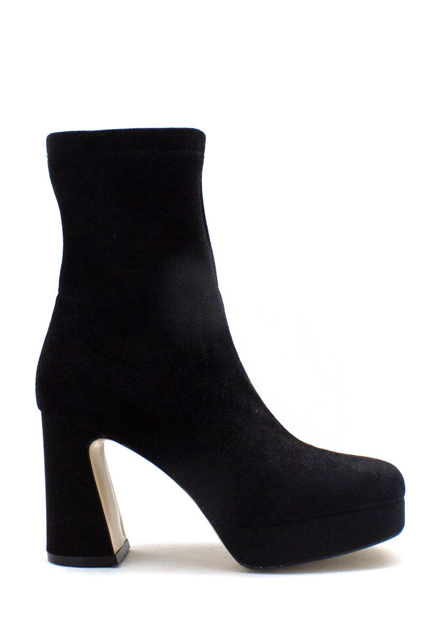 Tronchetto nero gambale stretch Emanuelle Vee