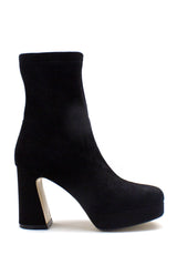 Tronchetto nero gambale stretch Emanuelle Vee