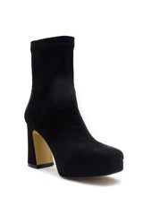 Tronchetto nero gambale stretch Emanuelle Vee