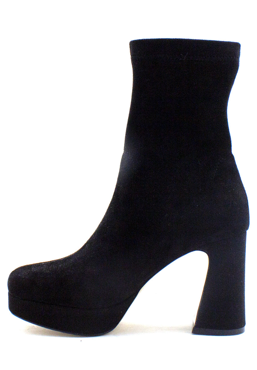 Tronchetto nero gambale stretch Emanuelle Vee