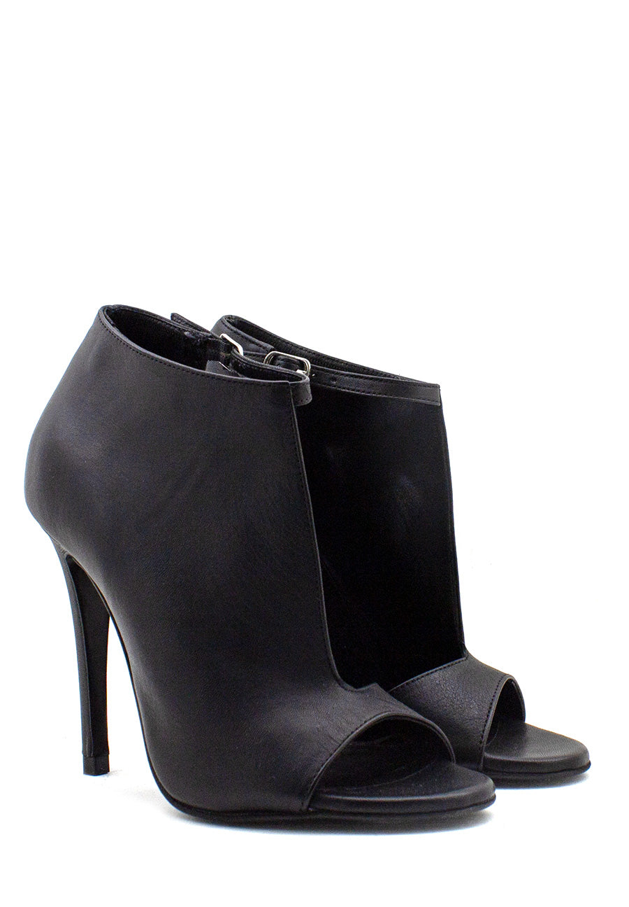 Tronchetto asimmetrico nero tacco stiletto Tsakiris Mallas