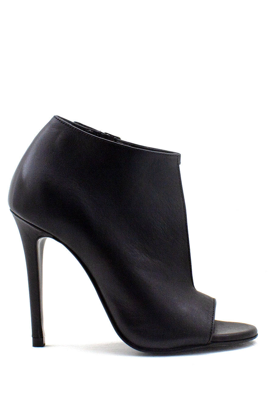 Tronchetto asimmetrico nero tacco stiletto Tsakiris Mallas