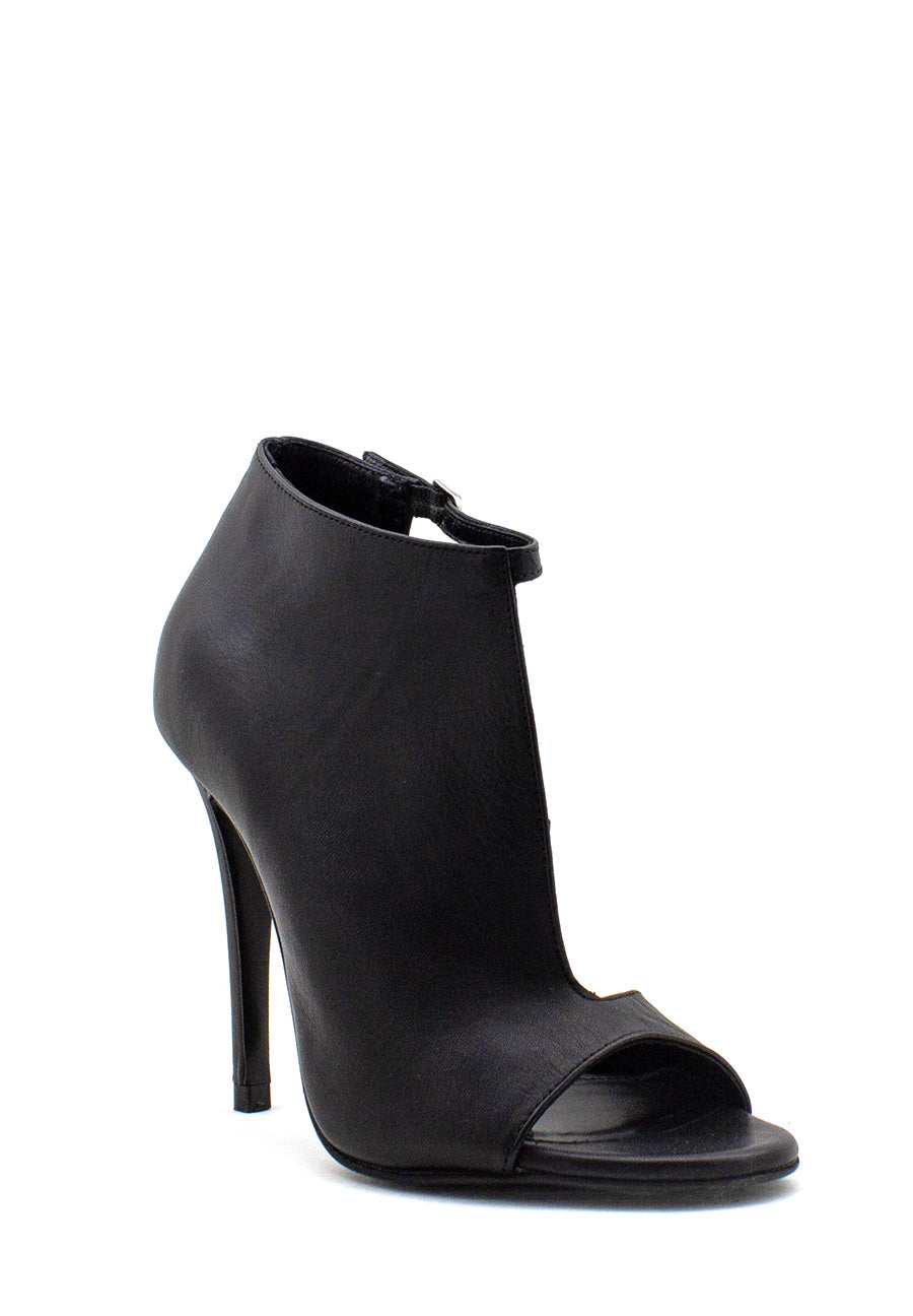 Tronchetto asimmetrico nero tacco stiletto Tsakiris Mallas