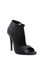 Tronchetto asimmetrico nero tacco stiletto Tsakiris Mallas