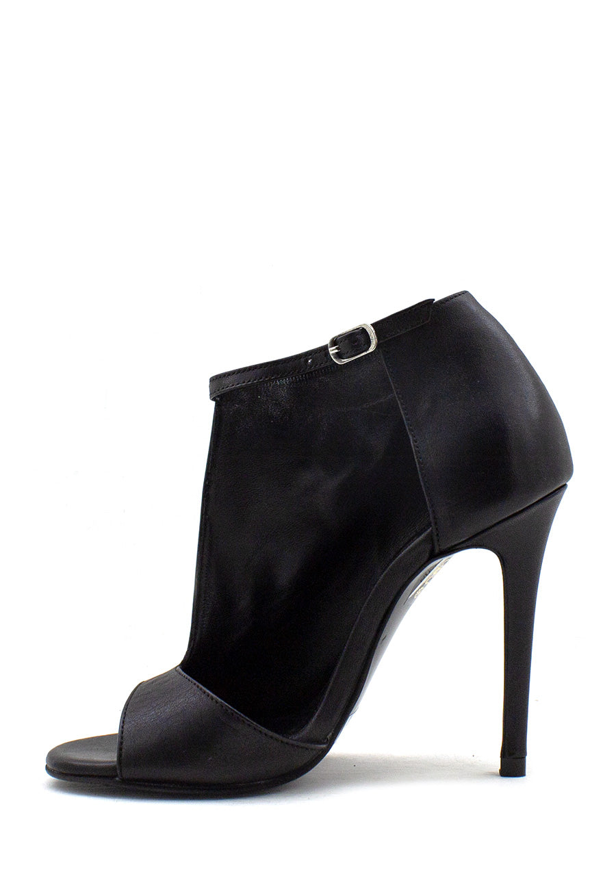 Tronchetto asimmetrico nero tacco stiletto Tsakiris Mallas