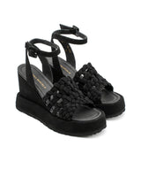 Zeppe Paloma Barceló Ulla in Camoscio Nero – Sandalo Alto Scultoreo Interamente Rivestito