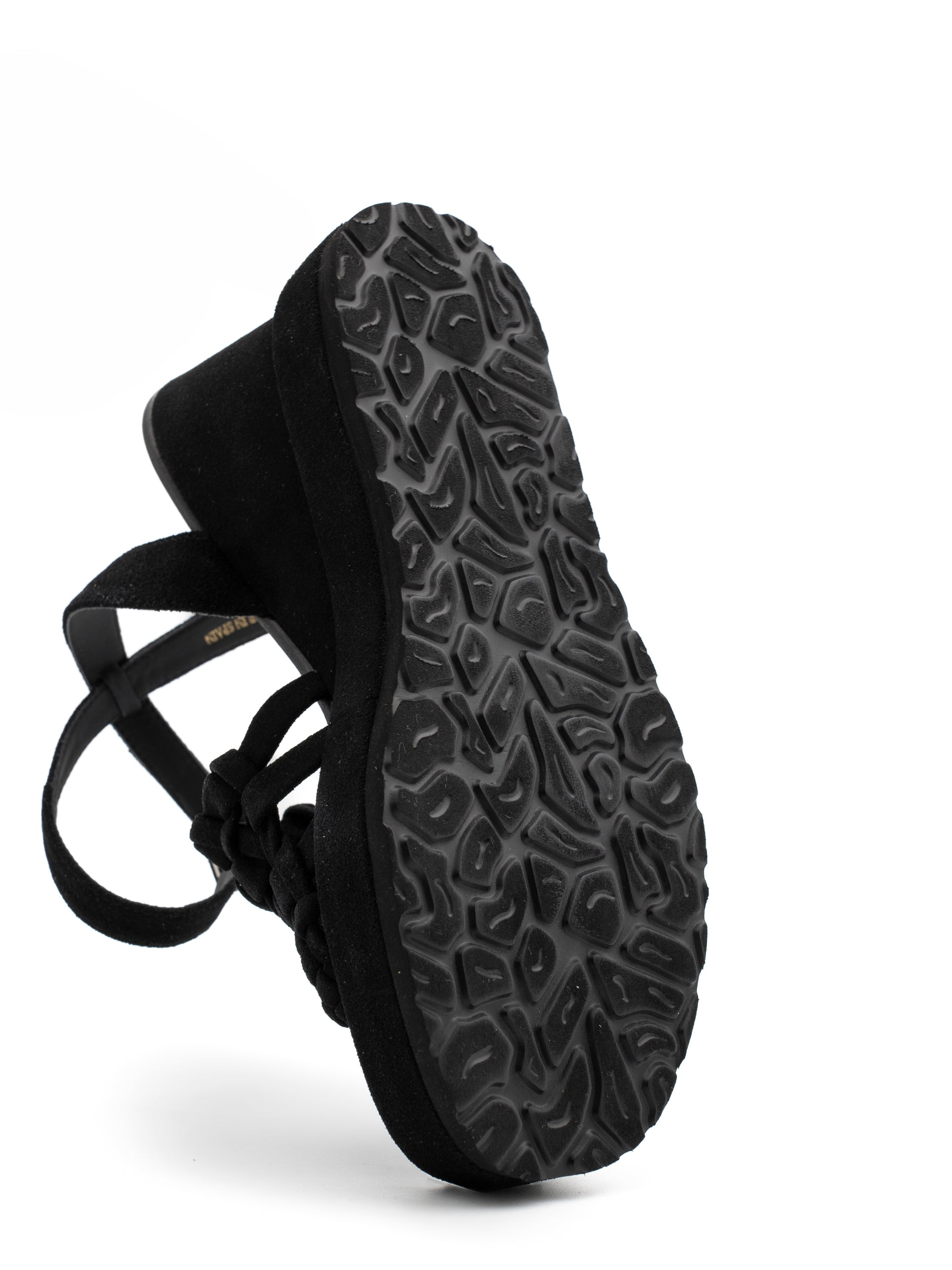 Zeppe Paloma Barceló Ulla in Camoscio Nero – Sandalo Alto Scultoreo Interamente Rivestito