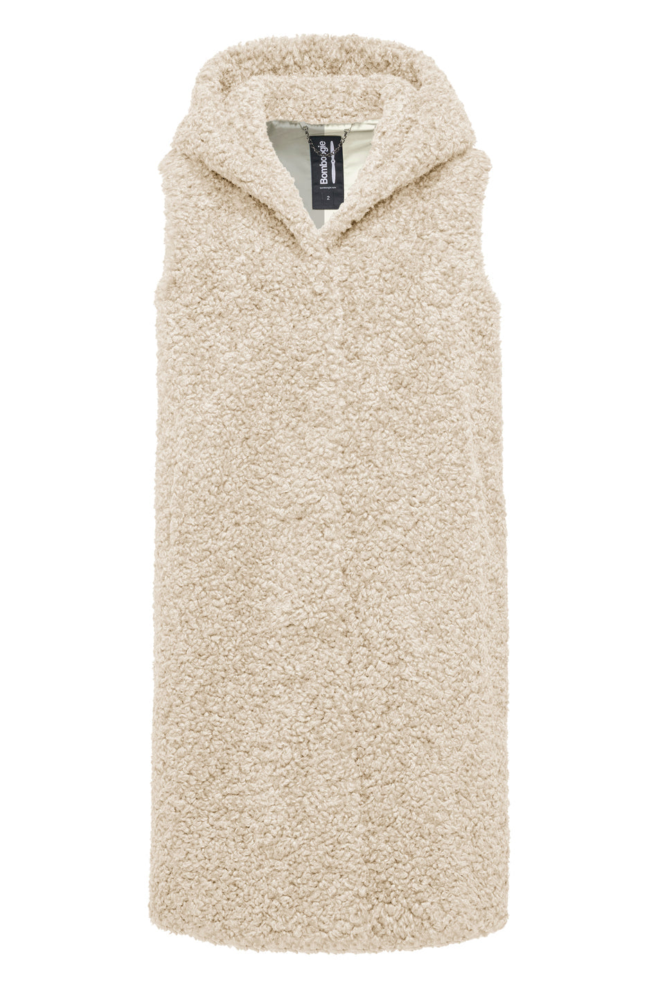 Gilet Lungo Donna Bianco – Bomboogie | Eco-Pelliccia Effetto Agnellino