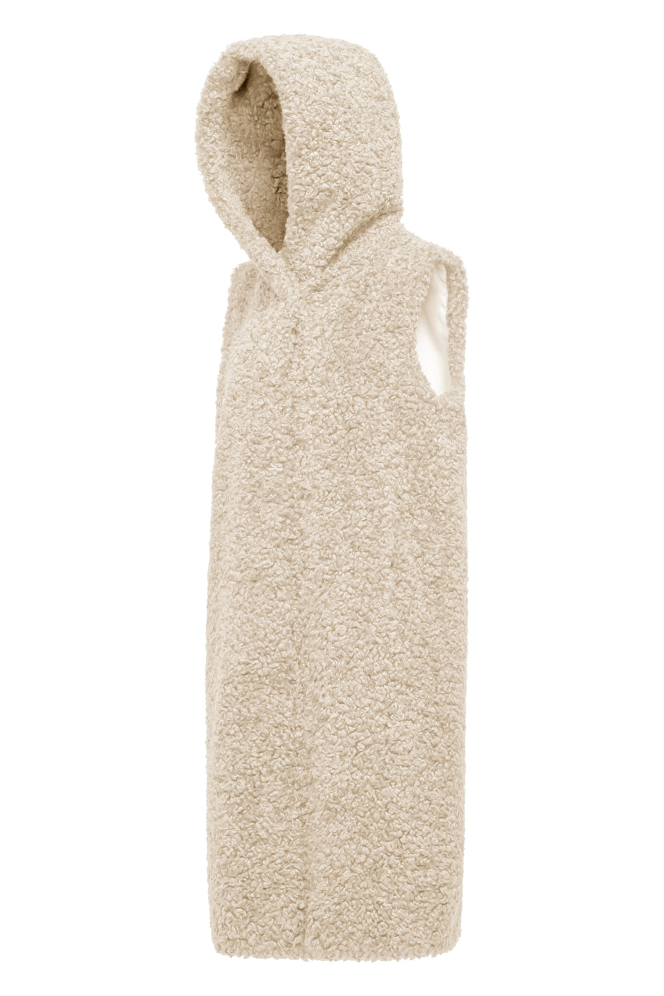 Gilet Lungo Donna Bianco – Bomboogie | Eco-Pelliccia Effetto Agnellino