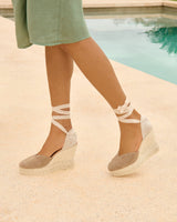 Zeppa in camoscio vintage taupe Manebì