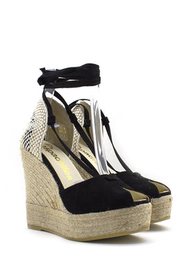 Zeppa spuntata Sole Ante nera Espadrilles - The Original