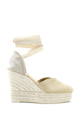 Zeppa in camoscio champagne beige Manebì