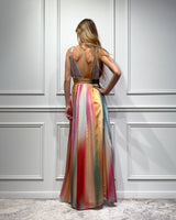 Abito lungo Rainbow multicolor, con scollo frontale Silence Limited