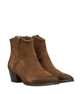 Tronchetti Texani Donna ASH Fame Visone in Camoscio cuoio – Stivaletti con Tacco 4 cm e Zip