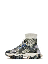 Sneakers Donna Joia Paris Lazy Silver White – Sneakers Multipatch con Effetto Calza