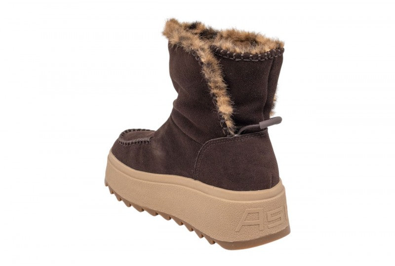 Stivaletti Platform Donna ASH Marble T.Moro in Camoscio – Polacco Invernali Foderato Pelliccia Tacco 5 cm