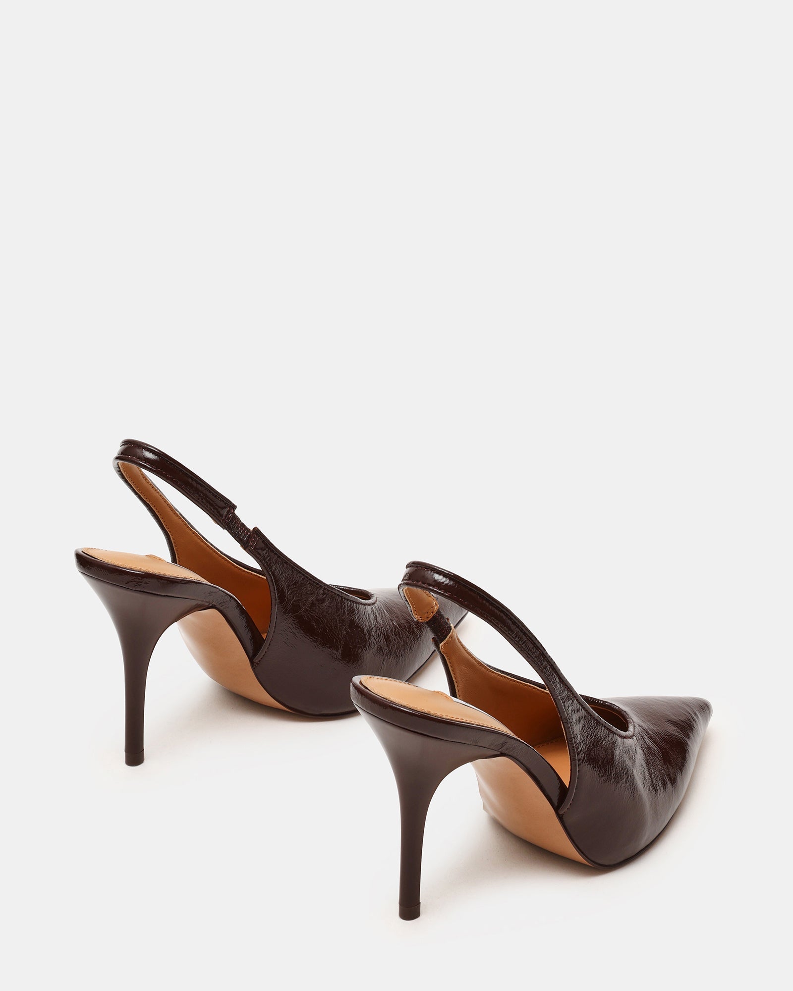 Décolleté Slingback Donna Steve Madden Andromeda in Pelle Marrone – Scarpe Eleganti a Punta Tacco 10 cm