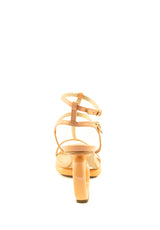 Sandalo alto arancione con doppio cinturino alla caviglia Valini Roma