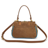 Borsa a Mano La Carrie in Pelle Scamosciata Cuoio – Hobo Bag con Dettagli Gold