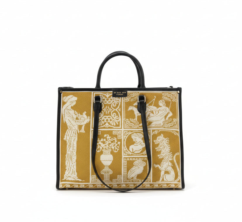 Tote Bag My Best Bag Atena Agorà Big – Tessuto Jacquard e Dettagli in Pelle