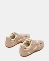 Steve Madden Asiel Sneaker Oro – Scarpa Sportiva con Plateau e Finitura Laminata
