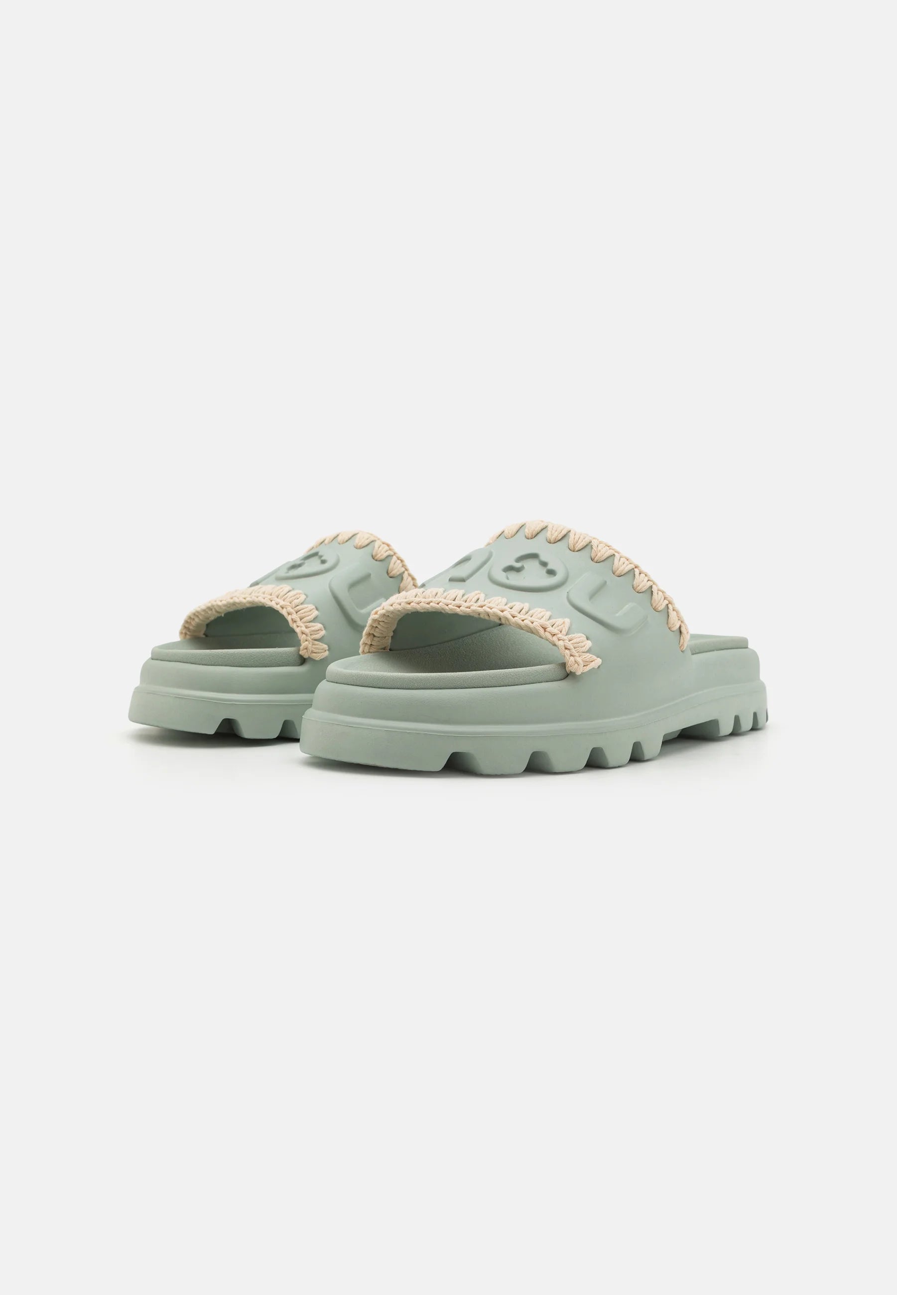 Ciabatta One piecie slide in PVC verde Mou