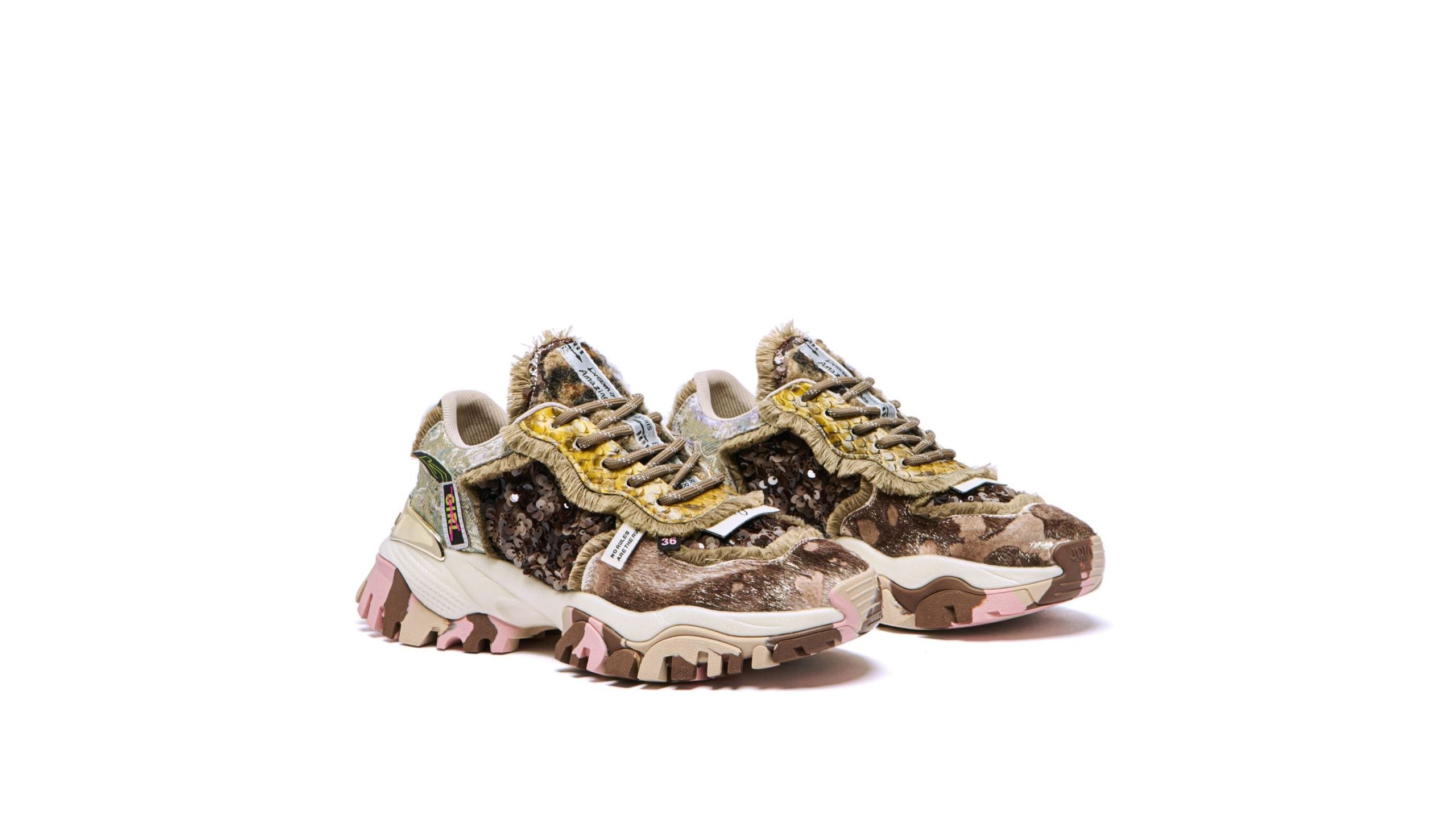 Sneakers Donna Joia Paris Cozy Multimateriale – Sneakers Luxury con Paillettes e Cavallino