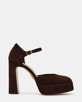 Sandali Donna Steve Madden Lexie Chocolate Marrone in Camoscio – Sandali Tacco 12 cm con Plateau e Cinturino