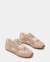 Steve Madden Asiel Sneaker Oro – Scarpa Sportiva con Plateau e Finitura Laminata