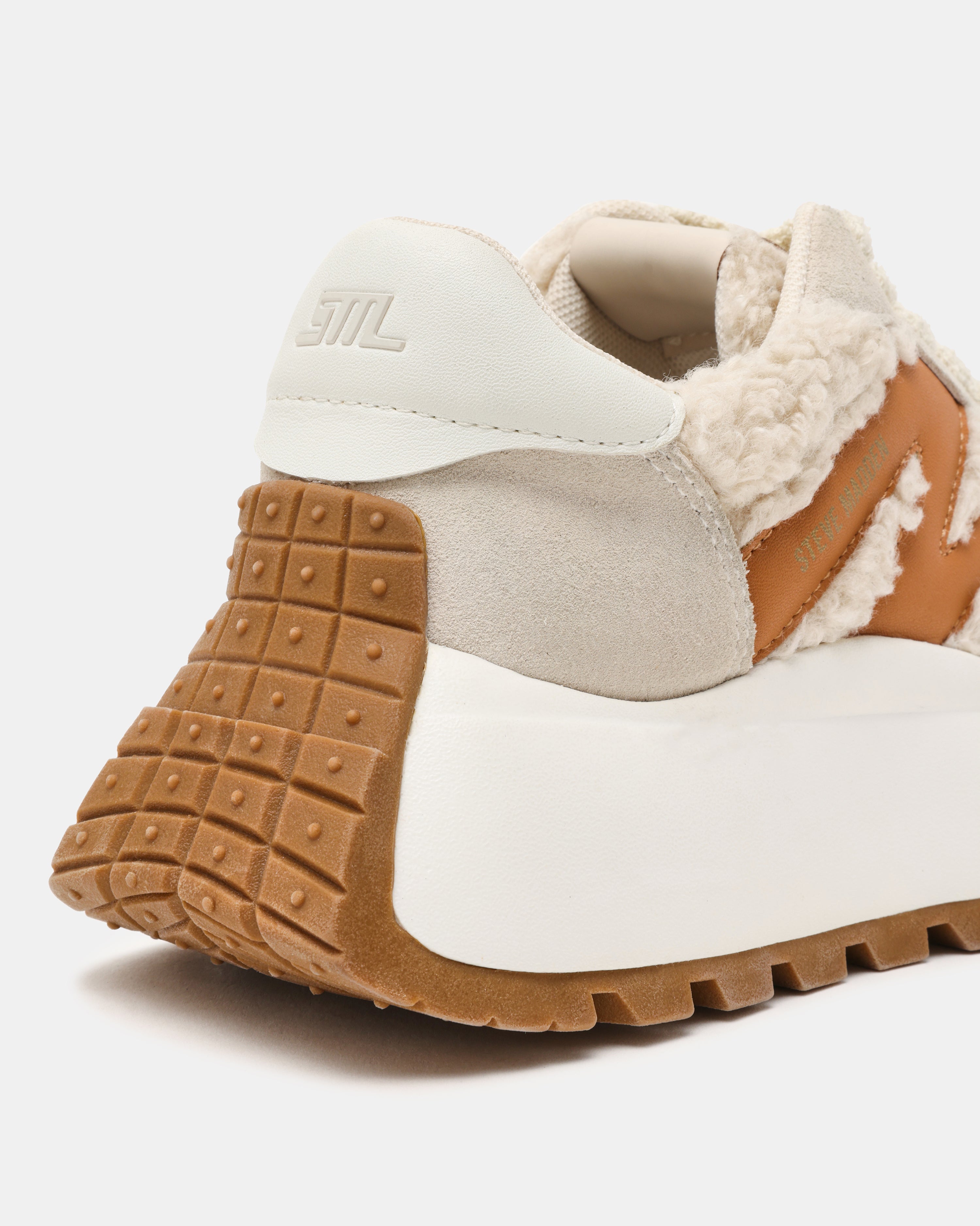 Sneakers Chunky Donna Steve Madden Supercampo F Bone in Camoscio e Shearling – Platform Tacco 6,5 cm