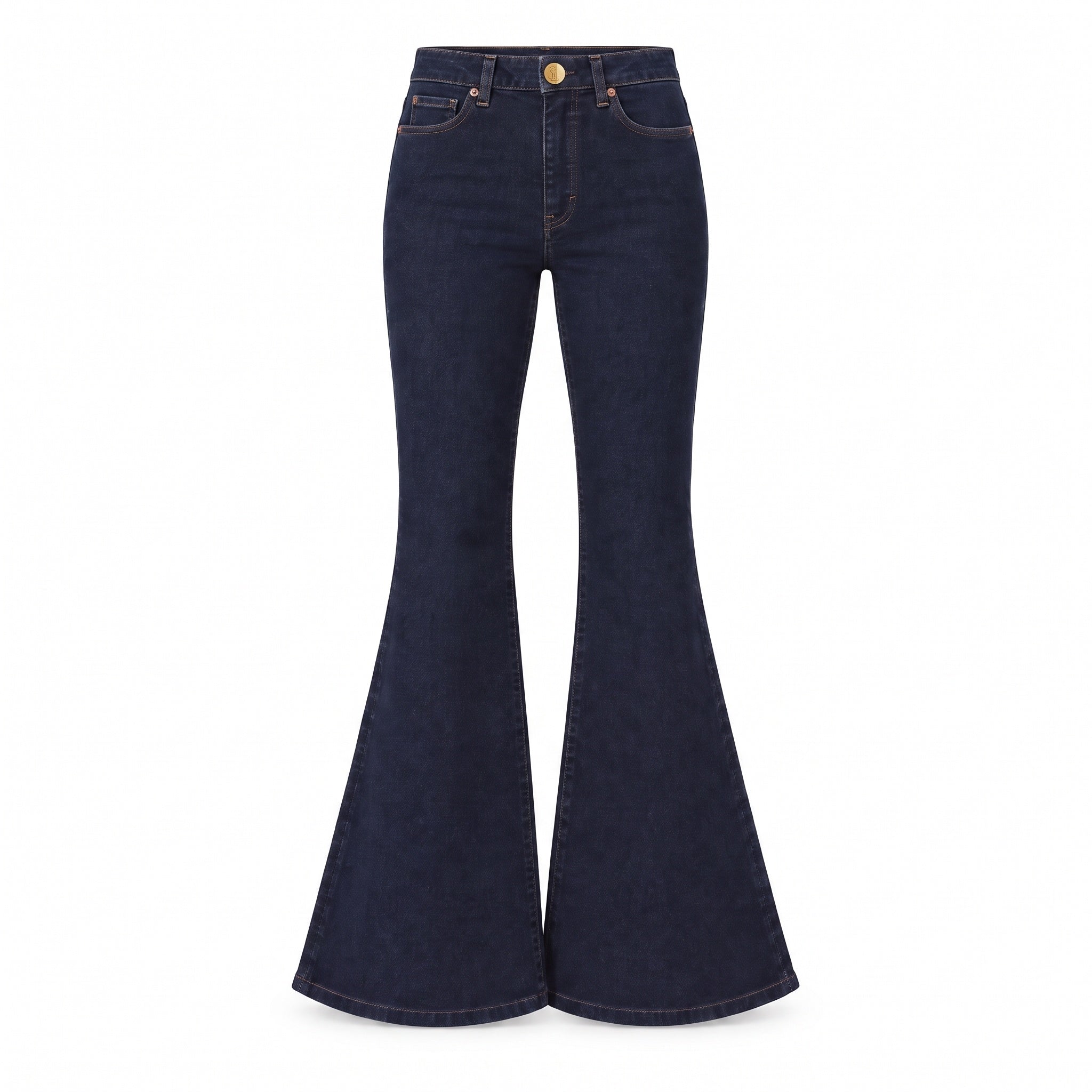 Jeans Donna Silence Limited Rice Flare J004 Blu Scuro – Jeans a Zampa a Vita Alta