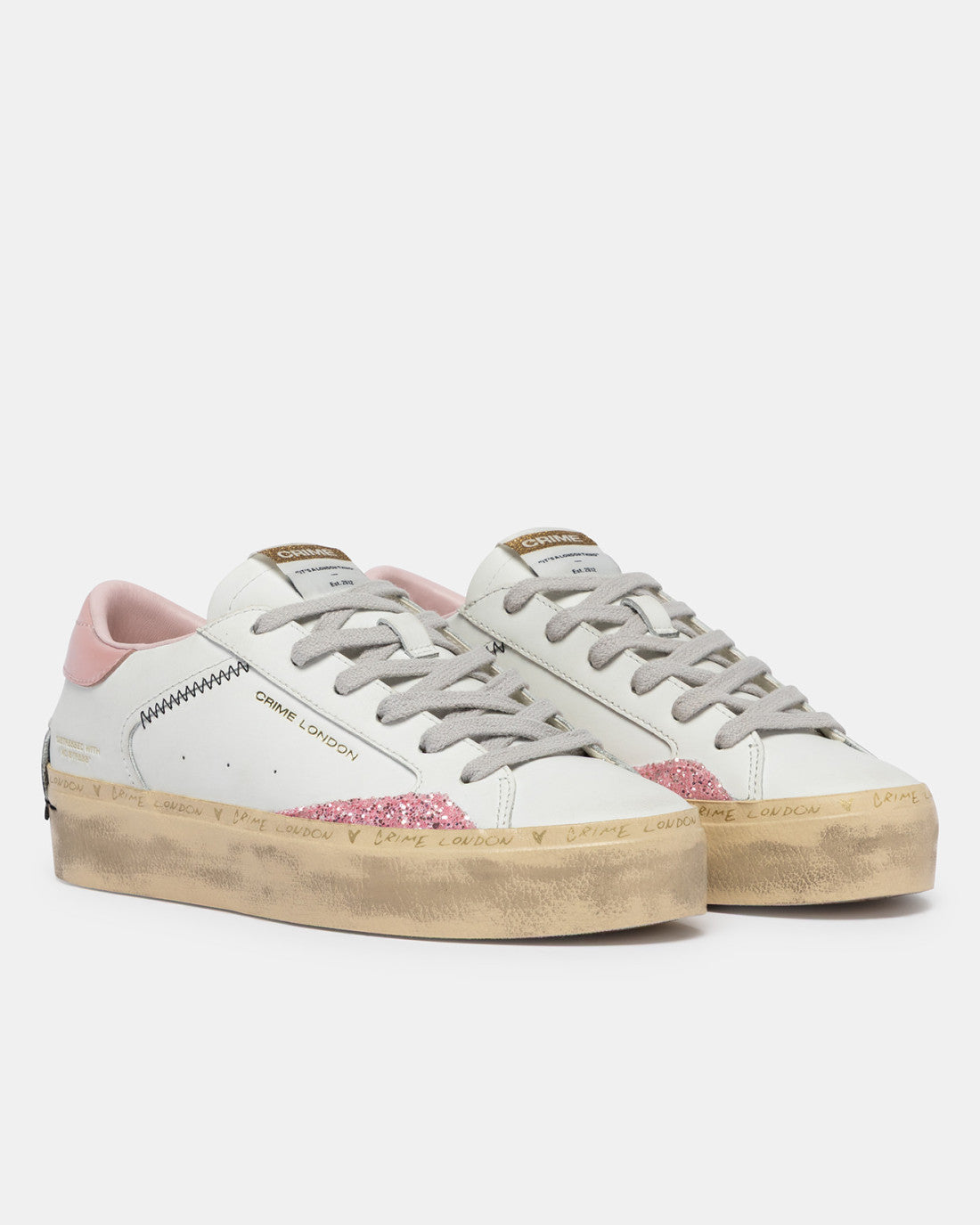 Crime London Distressed Platform Pink Blossom - Sneakers Alte Rosa | Peccatidistile