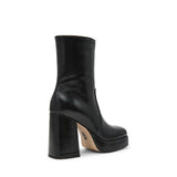 Stivaletti Donna Steve Madden Echos Nero in Pelle – Tronchetti con Tacco 9 cm, Plateau e Zip