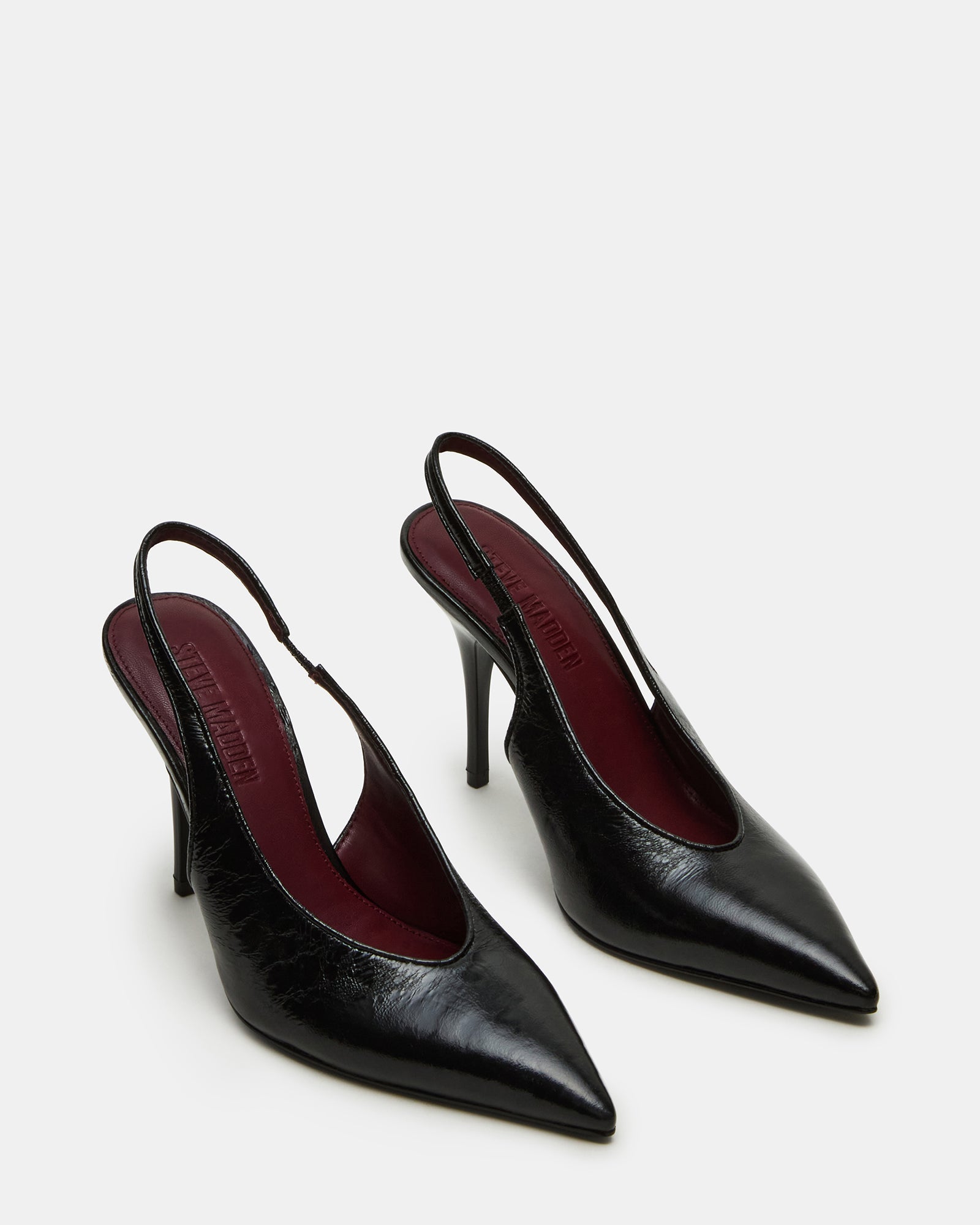 Décolleté Slingback Donna Steve Madden Andromeda in Pelle Nera – Scarpe Eleganti a Punta Tacco 10 cm