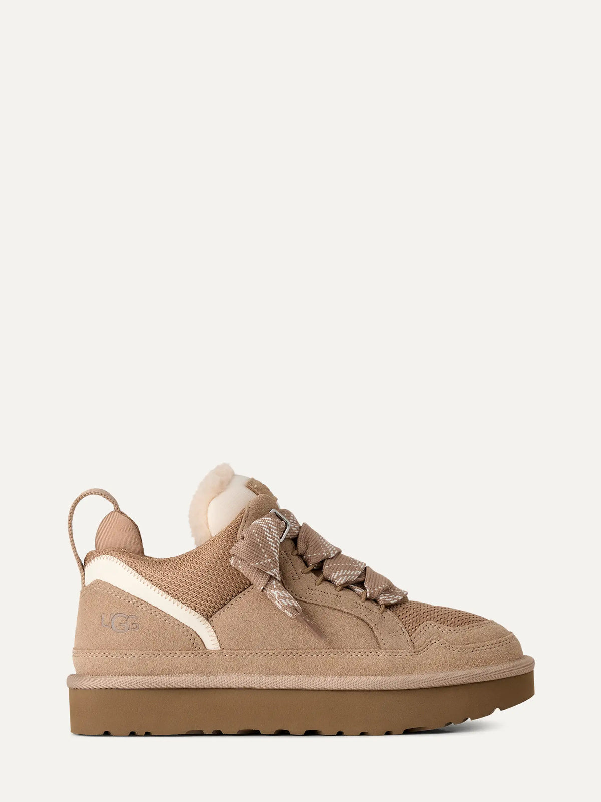 Sneakers Donna UGG Lowmel Sand in Camoscio e Mesh Riciclato – Scarpe Basse Chunky con Maxi Lacci e Fodera UGGplush