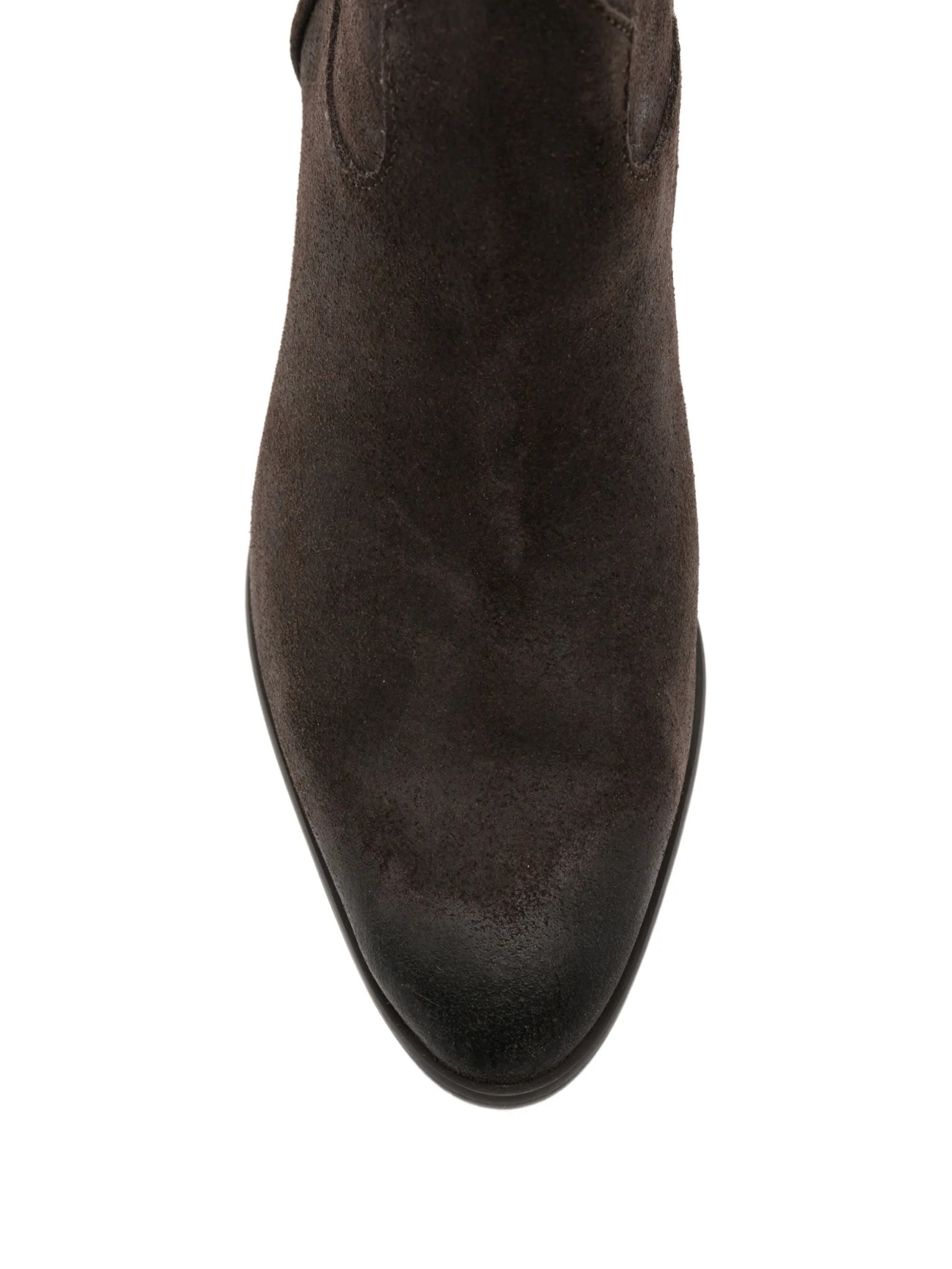 Tronchetti Texani Donna ASH Fame Visone in Camoscio testa di moro – Stivaletti con Tacco 4 cm e Zip