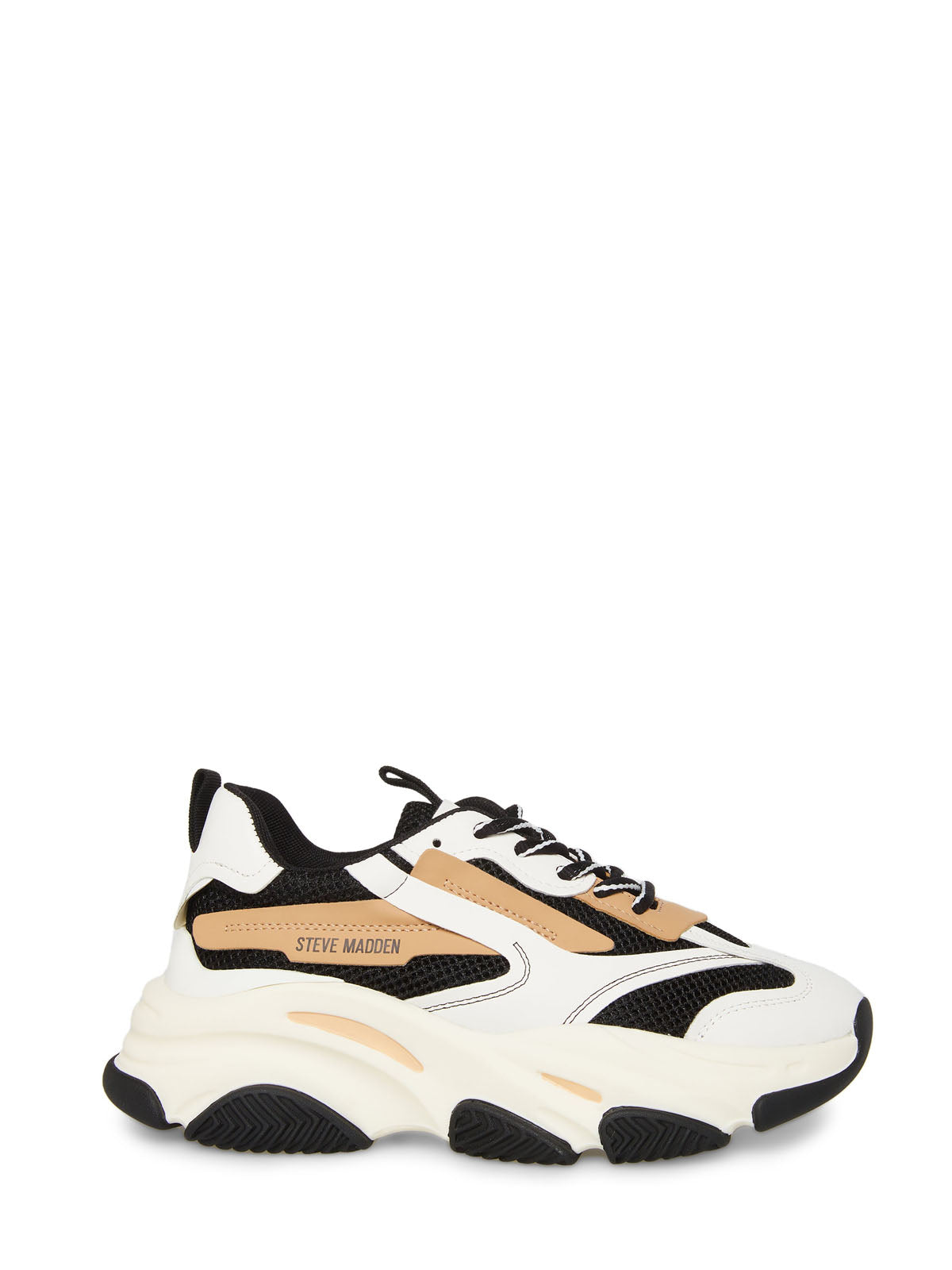 Sneakers Chunky Donna Steve Madden Possession E Nero e Tan – Platform Tacco 7 cm