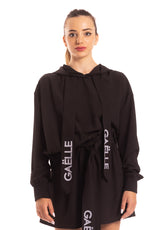 Felpa in crepe con cappuccio Gaelle paris
