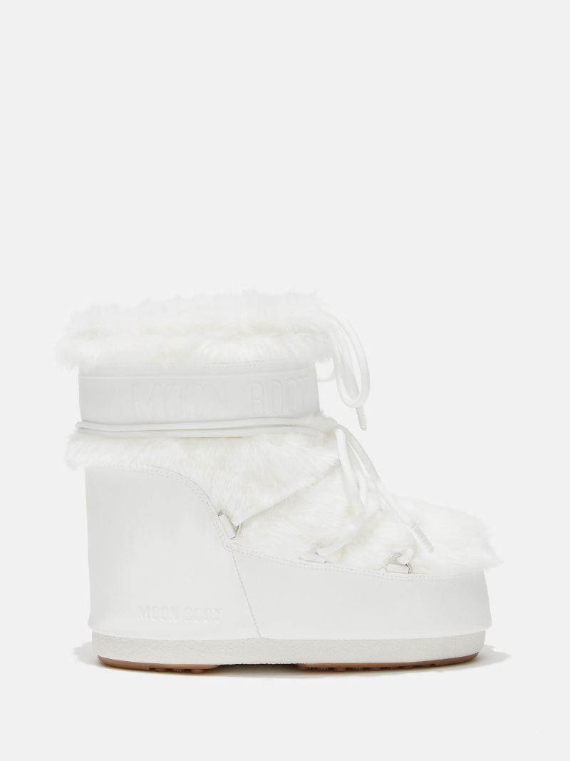 Moot Boot Low Icon Faux Fur Bianco Moon Boot