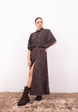Vestito Animalier con Cintura – Imperial | Abito Midi Leopardo
