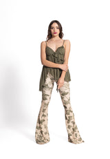 Ruffle Top Lily verde militare Aniye By