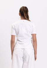 T-Shirt bianca Baphan con corsetto nero Kocca