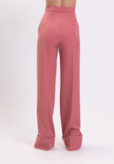 Pantalone rosa antico Eight Pants con risvolto Silence Limited